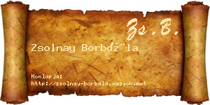 Zsolnay Borbála névjegykártya