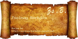 Zsolnay Borbála névjegykártya